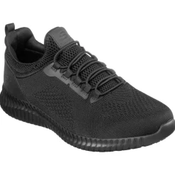 Men's Wide Fit Skechers 77188EC Cessnock Occupational Trainers - Black