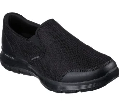 Mens Wide Fit Skechers Flex Advantage 4.0 Tuscan 232230W Black Slip Trainers
