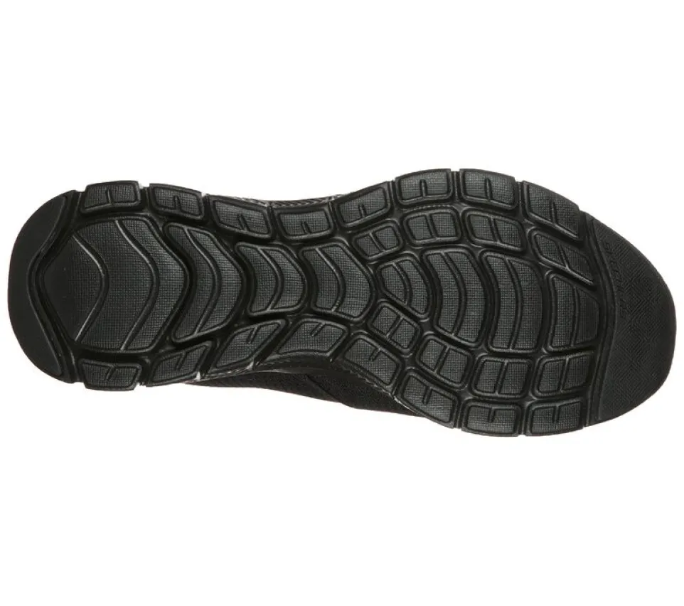 Mens Wide Fit Skechers Flex Advantage 4.0 Tuscan 232230W Black Slip Trainers