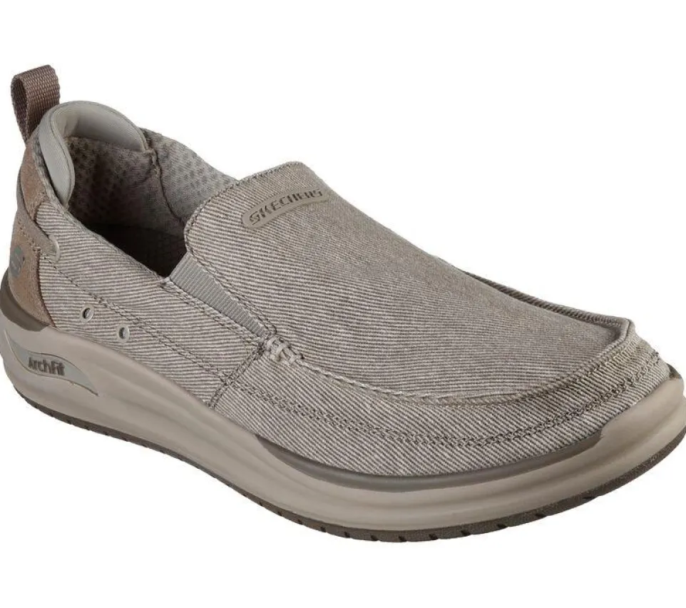 Men's Wide Fit Skechers Melo - Port Bow 204605 Arch Fit Trainers