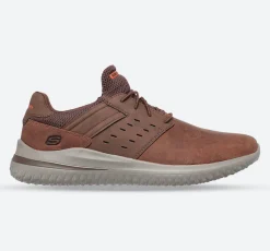 Mens Wide Fit Skechers Street Wear Delson 3.0 210308W Luxury Walking Trainers - Brown
