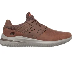 Mens Wide Fit Skechers Street Wear Delson 3.0 210308W Luxury Walking Trainers - Brown