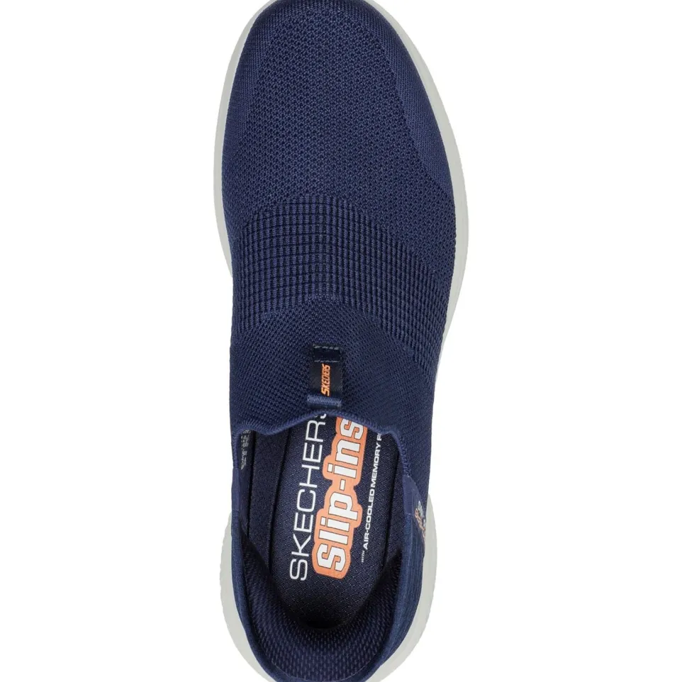 Men's Wide Fit Skechers 232450W Slip-ins Ultra Flex 3.0 Smooth Step Trainers - Navy
