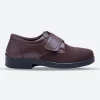 Mens Wide Fit Tredd Well Benjamin Velcro Soft Stretch Shoes - Brown