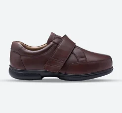 Mens Wide Fit Tredd Well Phoenix Velcro Shoes - Brown