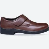 Mens Wide Fit Tredd Well Peter Velcro Shoes - Dark Brown