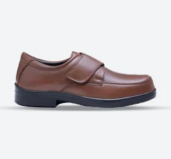 Mens Wide Fit Tredd Well York Velcro Shoes - Tan