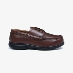 Mens Wide Fit Tredd Well Dean Shoes Brown Boat Shoes