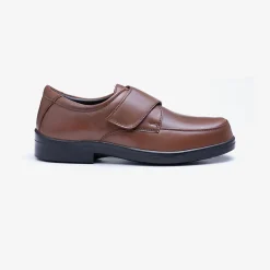 Mens Wide Fit Tredd Well York Velcro Shoes - Tan