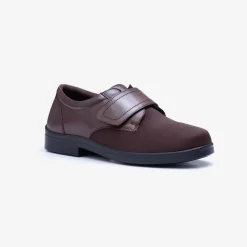 Mens Wide Fit Tredd Well Benjamin Velcro Soft Stretch Shoes - Brown