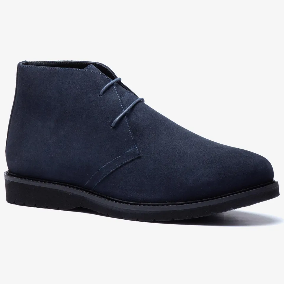 Men's Wide Fit Tredd Well William 22760 Navy Suede Dress Boots