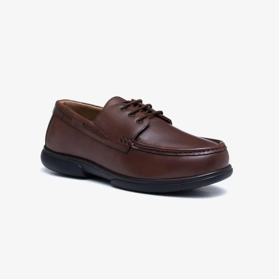 Mens Wide Fit Tredd Well Dean Shoes Brown Boat Shoes