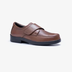 Mens Wide Fit Tredd Well York Velcro Shoes - Tan