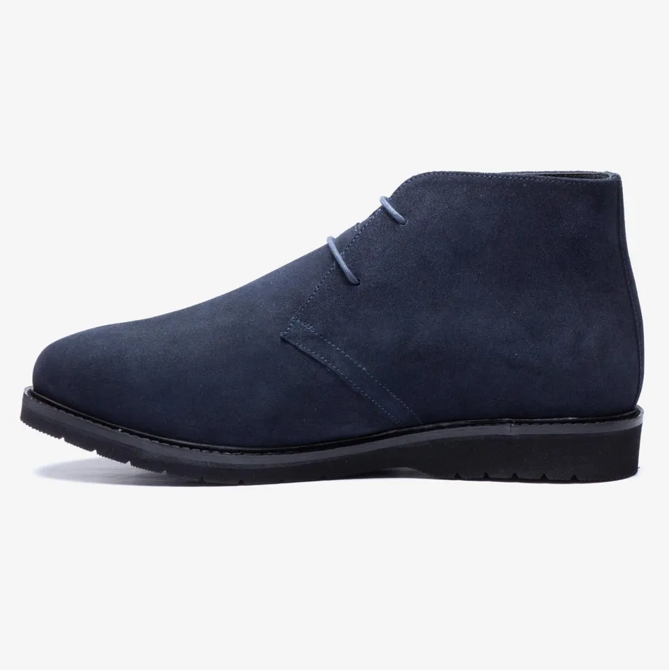 Men's Wide Fit Tredd Well William 22760 Navy Suede Dress Boots