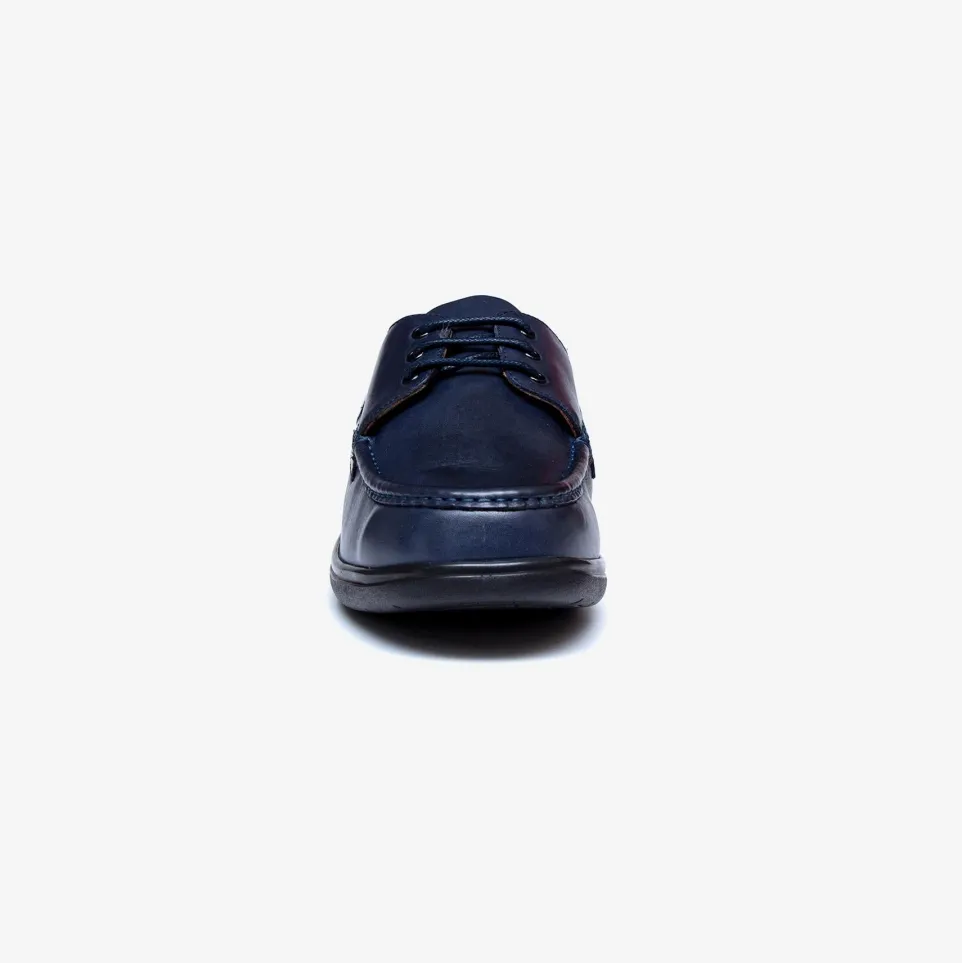 Mens Wide Fit Tredd Well Dean Shoes Navy Boat Shoes