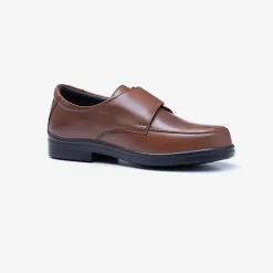 Mens Wide Fit Tredd Well York Velcro Shoes - Tan