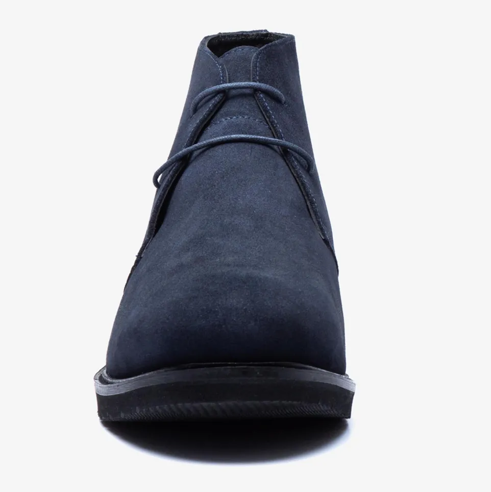 Men's Wide Fit Tredd Well William 22760 Navy Suede Dress Boots