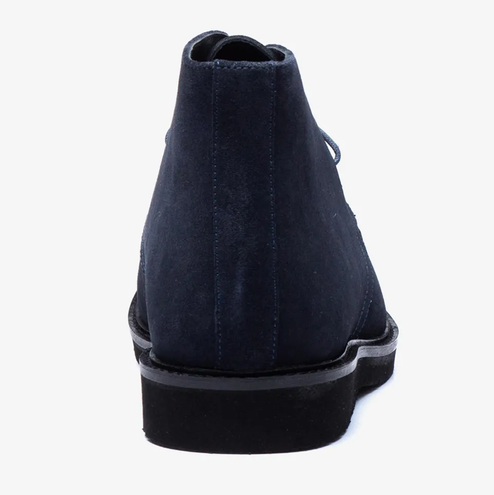 Men's Wide Fit Tredd Well William 22760 Navy Suede Dress Boots