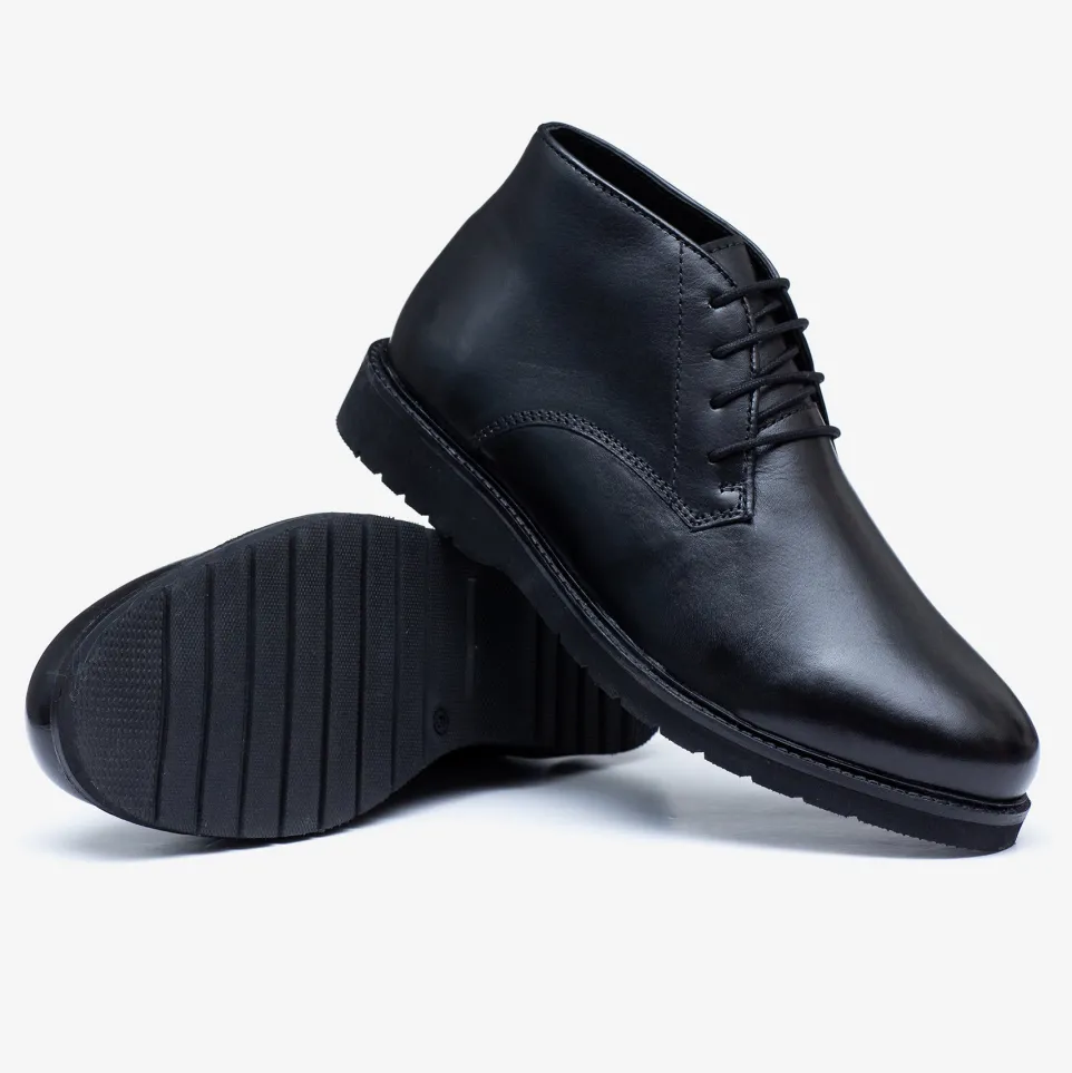 Men's Wide Fit Tredd Well William 22757 Leather Dress Boots - Black