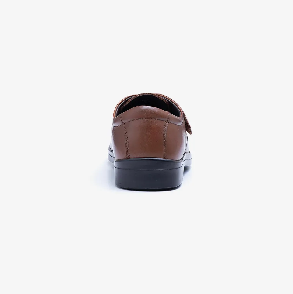 Mens Wide Fit Tredd Well York Velcro Shoes - Tan