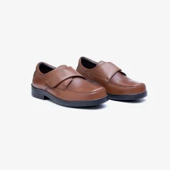 Mens Wide Fit Tredd Well York Velcro Shoes - Tan
