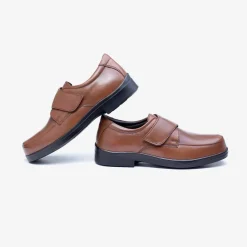 Mens Wide Fit Tredd Well York Velcro Shoes - Tan