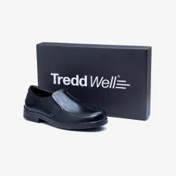 Mens Wide Fit Tredd Well Camelot Slip On Shoes - Black
