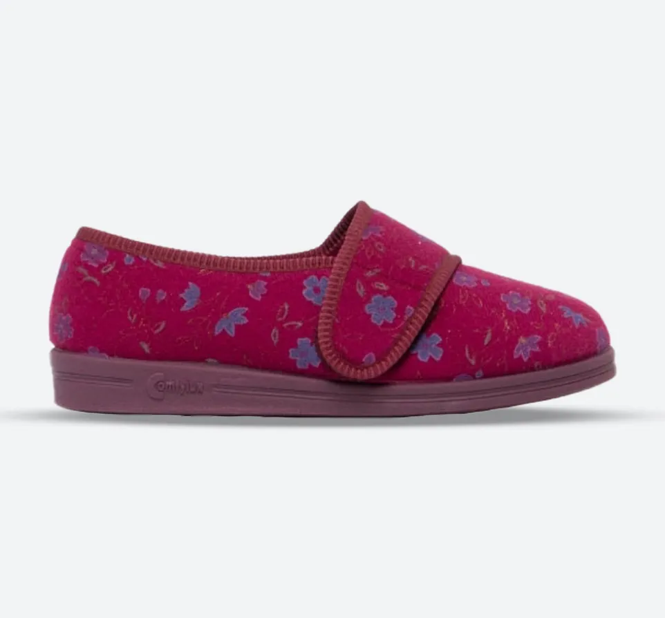Womens Wide Fit Comfylux Sally Slippers