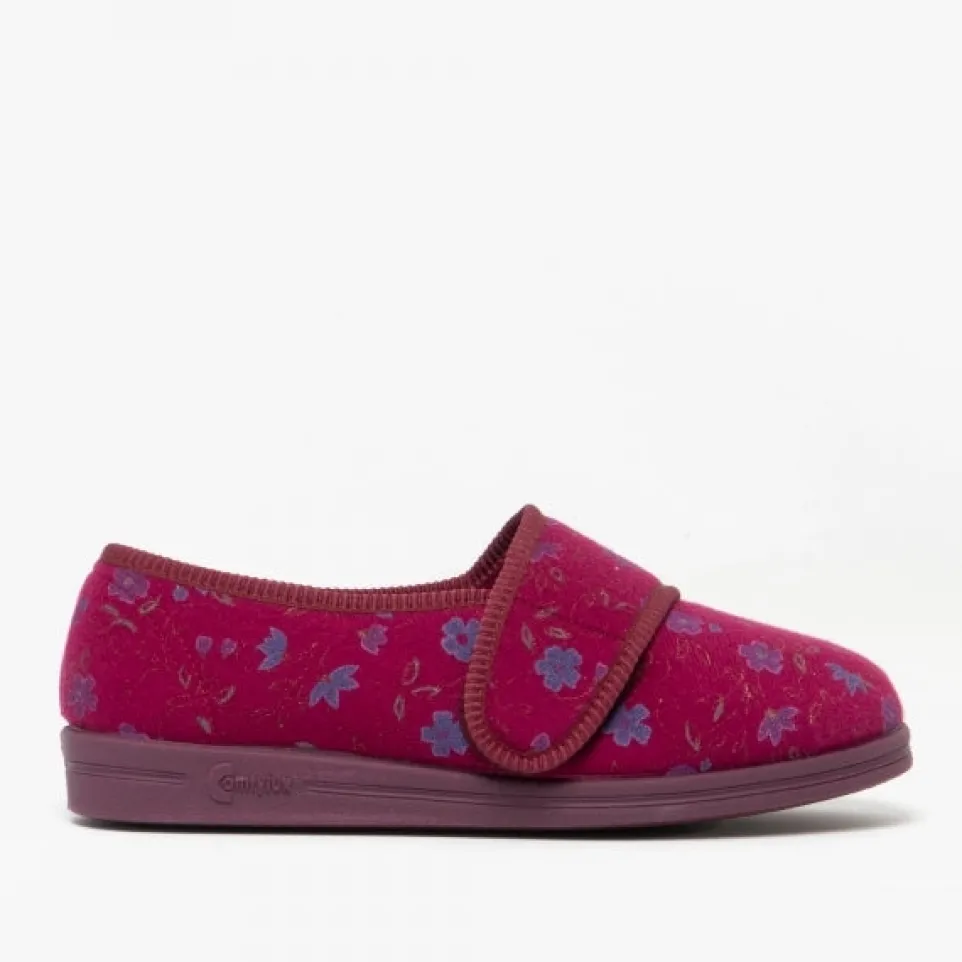 Womens Wide Fit Comfylux Sally Slippers