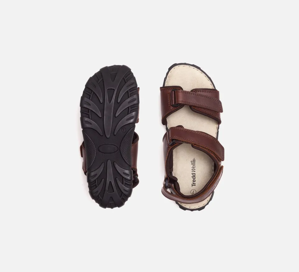 Womens Wide Fit James Leather Sandals by Tredd Well