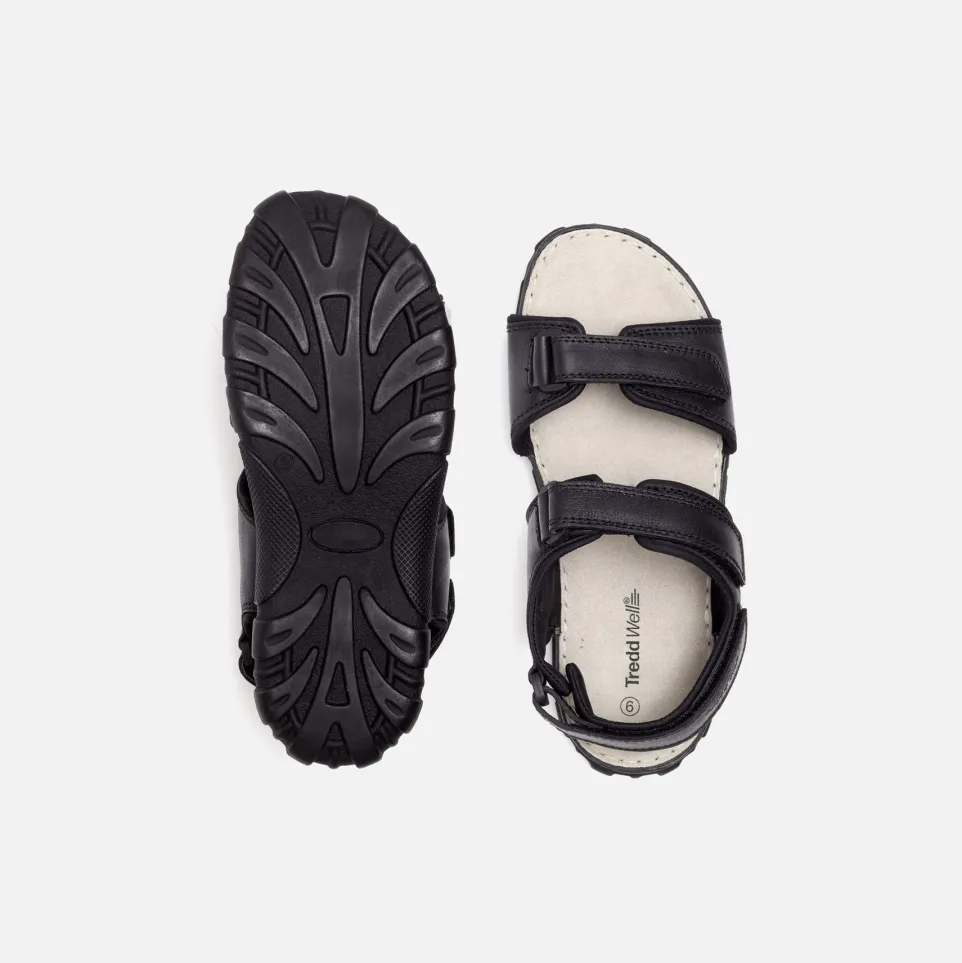 Womens Wide Fit James Leather Sandals by Tredd Well