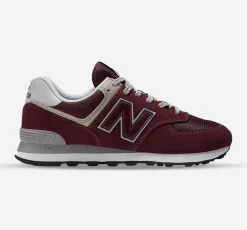 Women's Wide Fit New Balance ML574EVM Running Trainers - Exclusive - Burgundy/White ENCAP