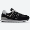 Women's Wide Fit New Balance  ML574EVB Running Trainers - Exclusive - Black/White ENCAP
