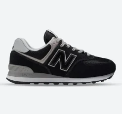 Women's Wide Fit New Balance ML574EVB Running Trainers - Exclusive - Black/White ENCAP