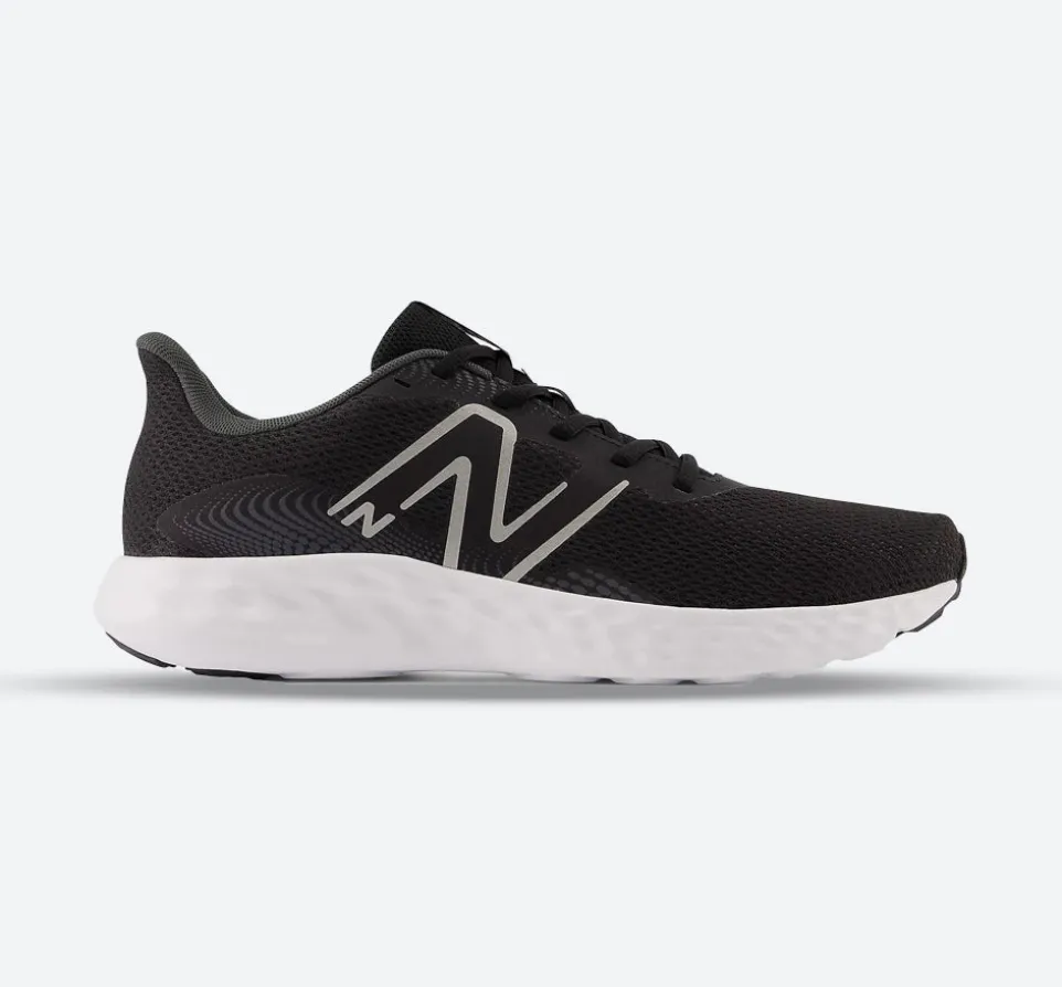 Women's Wide Fit New Balance M411LB3 Walking and Running Trainers - Black/White