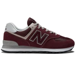 Women's Wide Fit New Balance  ML574EVM Running Trainers - Exclusive - Burgundy/White ENCAP