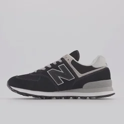 Women's Wide Fit New Balance  ML574EVB Running Trainers - Exclusive - Black/White ENCAP