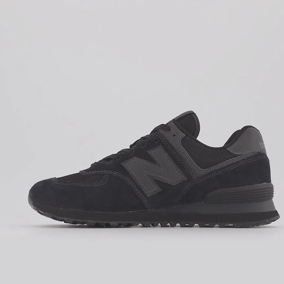 Women's Wide Fit New Balance ML574EVE Running Trainers - Exclusive - Black ENCAP