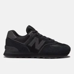 Women's Wide Fit New Balance ML574EVE Running Trainers - Exclusive - Black ENCAP