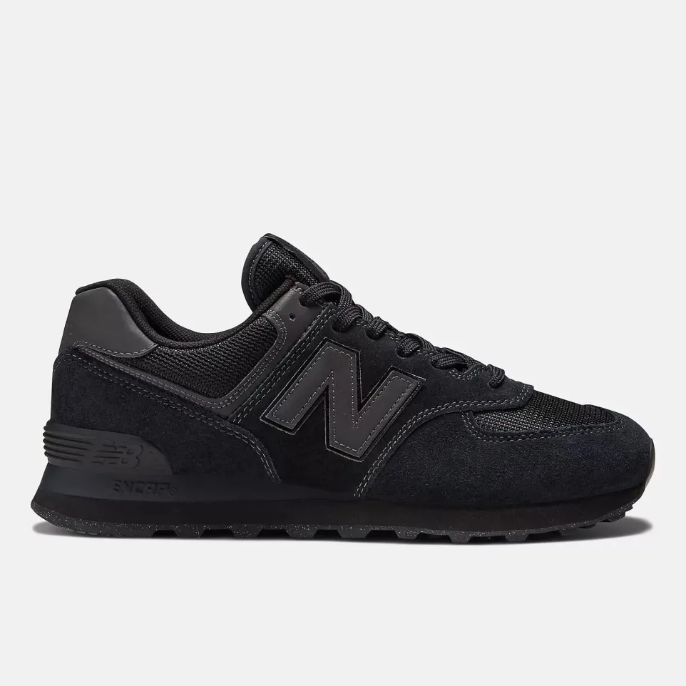Women's Wide Fit New Balance ML574EVE Running Trainers - Exclusive - Black ENCAP