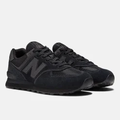 Women's Wide Fit New Balance ML574EVE Running Trainers - Exclusive - Black ENCAP