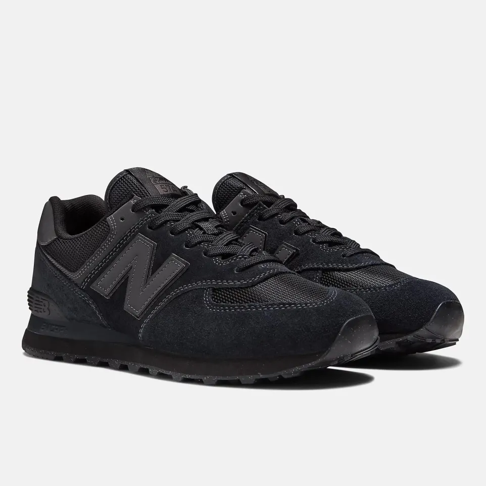 Women's Wide Fit New Balance ML574EVE Running Trainers - Exclusive - Black ENCAP
