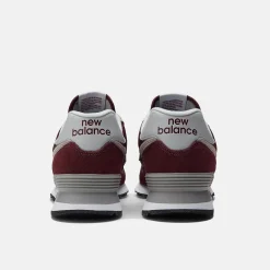 Women's Wide Fit New Balance ML574EVM Running Trainers - Exclusive - Burgundy/White ENCAP