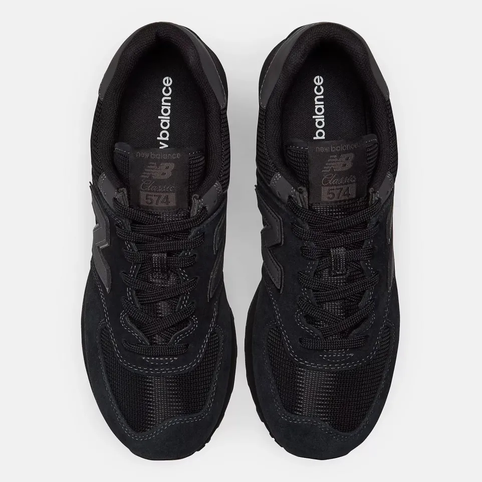 Women's Wide Fit New Balance ML574EVE Running Trainers - Exclusive - Black ENCAP