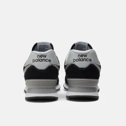 Women's Wide Fit New Balance ML574EVB Running Trainers - Exclusive - Black/White ENCAP