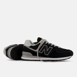Women's Wide Fit New Balance ML574EVB Running Trainers - Exclusive - Black/White ENCAP