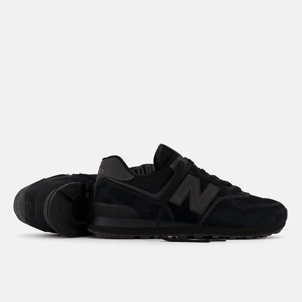 Women's Wide Fit New Balance ML574EVE Running Trainers - Exclusive - Black ENCAP