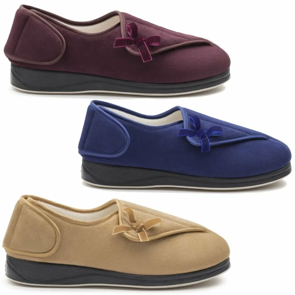 Womens Wide Fit Padders Penny Slippers
