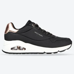 Women's Wide Fit Skechers Uno 155196 Shimmer Away Trainers