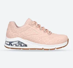Women's Wide Fit Skechers 155642 Uno 2 In Kat Neato Trainers - Blush